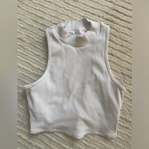ALO Yoga - GODDESS RIB CROPPED DYNAMITE TANK - S - WHITE
